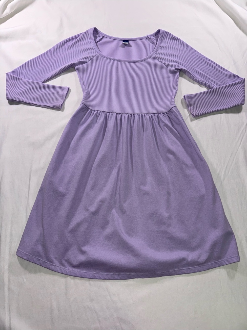 Girls' Lavender Long Sleeve Knit Dress